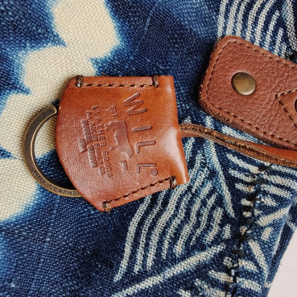 WILL INDIGO DENIM TOTE COGNAC